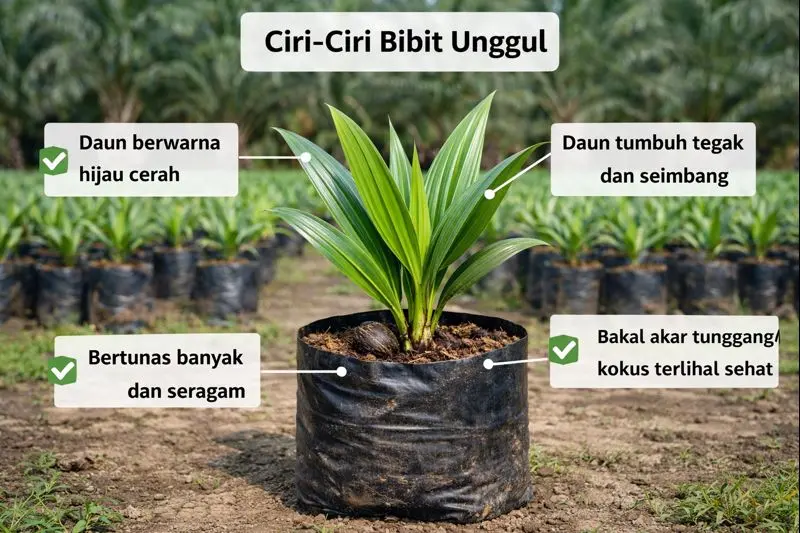 Ciri fisik bibit unggul kelapa sawit yang sehat dan kokoh