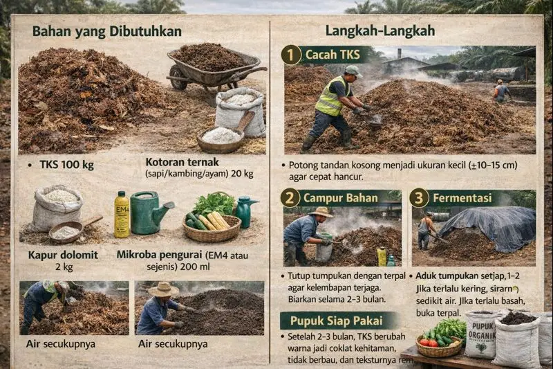 Proses Membuat Kompos dari Limbah Sawit