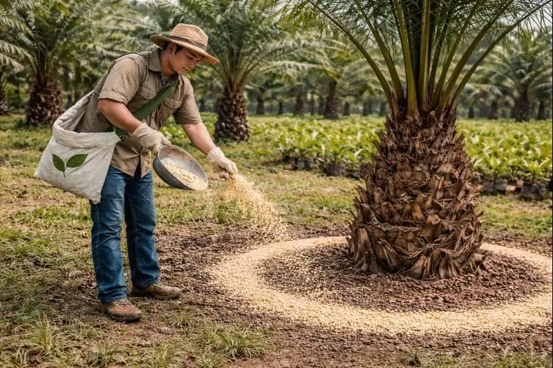 Penaburan Pemupukan Sawit 